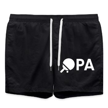 Opa Tischtennis Geschenkidee Großvater Ping-Pong - Badeshorts - Schwarz - Vorne - AI Model Male 185 light (185cm)
