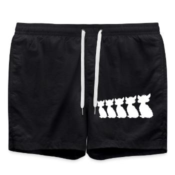 5 Sitting Cats Cinq amis Silhouettes d’équipe - Short de bain - noir - Devant - AI Model Male 185 light (185cm)