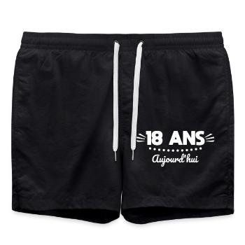 18 ans aujourd'hui. cadeau d'anniversaire 18ans - Short de bain - noir - Devant - AI Model Male 185 light (185cm)