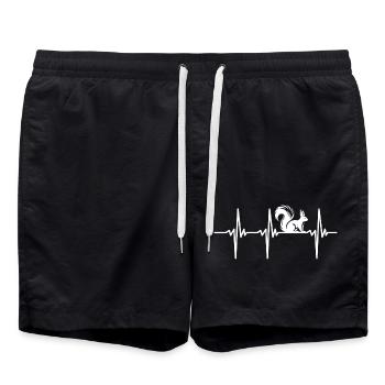 Battement de cœur pour les petits enfants écureuils mignons - Short de bain - noir - Devant - AI Model Male 185 light (185cm)