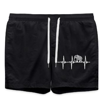 Heartbeat for large artistic elephants - Swim Trunks - black - Front - AI Model Male 185 light (185cm)