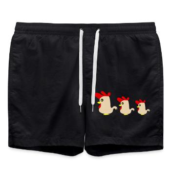 Poulets - Short de bain - noir - Devant - AI Model Male 185 light (185cm)