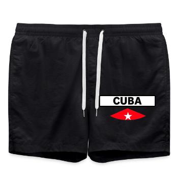 Kuba Karibik Geschenk - Badeshorts - Schwarz - Vorne - AI Model Male 185 light (185cm)