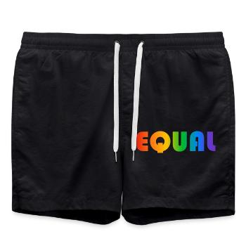 GLEICHER REGENBOGENTEXT - Badeshorts - Schwarz - Vorne - AI Model Male 185 light (185cm)