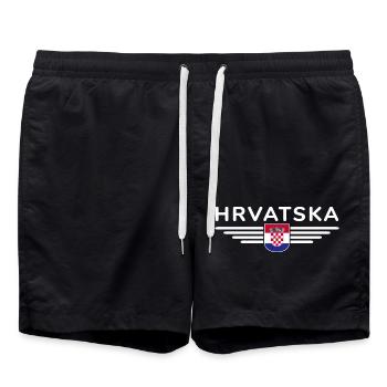 Ich liebe Kroatien, Eleganz Stil Design T-Shirt - Badeshorts - Schwarz - Vorne - AI Model Male 185 light (185cm)
