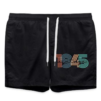 1945 Vintage Retro - Swim Trunks - black - Front - AI Model Male 185 light (185cm)