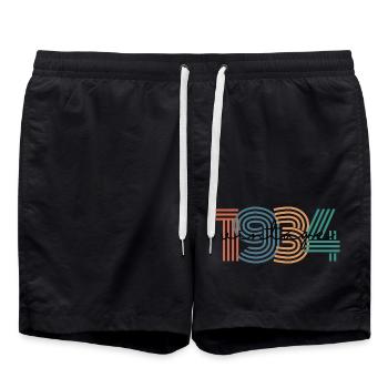 1934 Vintage Retro - Badeshorts - Schwarz - Vorne - AI Model Male 185 light (185cm)