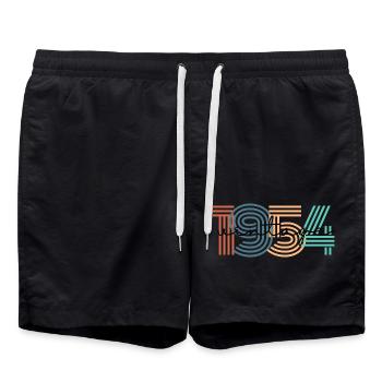 1954 Vintage Retro - Swim Trunks - black - Front - AI Model Male 185 light (185cm)