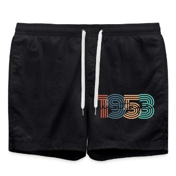 1953 Vintage Retro - Swim Trunks - black - Front - AI Model Male 185 light (185cm)