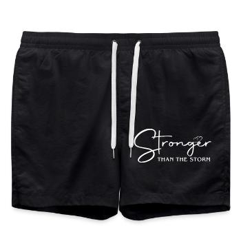 Plus fort que la motivation du cœur de tempête - Short de bain - noir - Devant - AI Model Male 185 light (185cm)