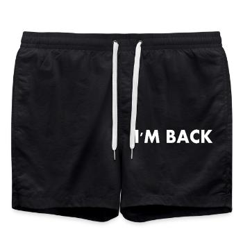 I'm back - Badeshorts - Schwarz - Vorne - AI Model Male 185 light (185cm)
