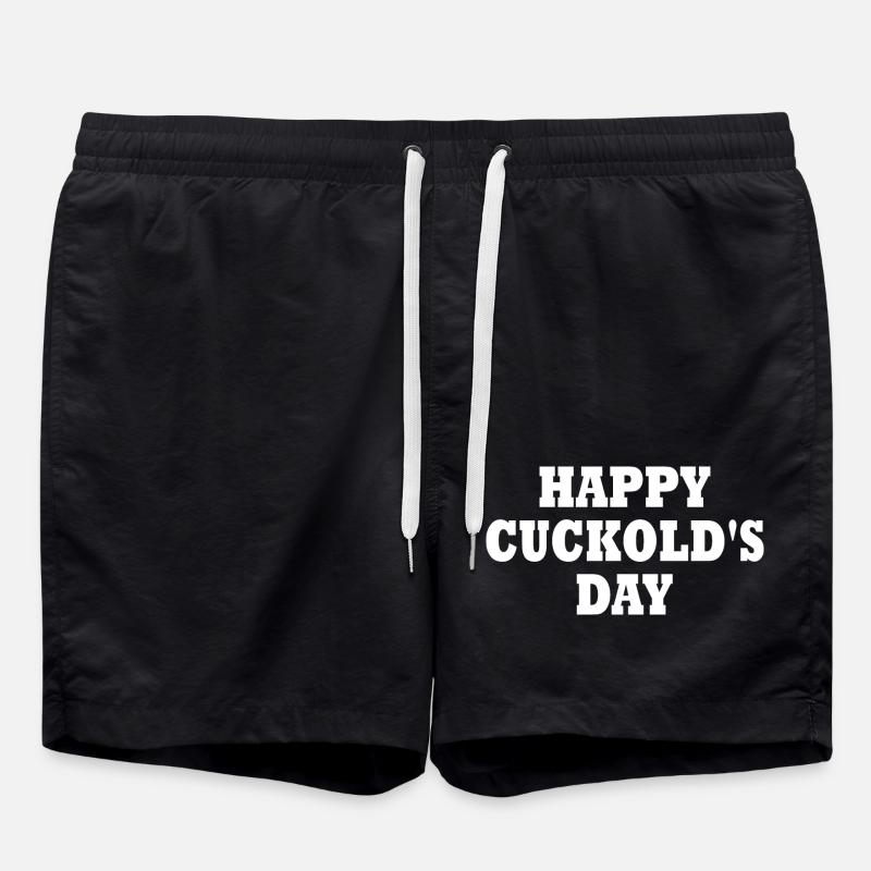 Cuckold - happy cuckold's day - Swim Trunks - black