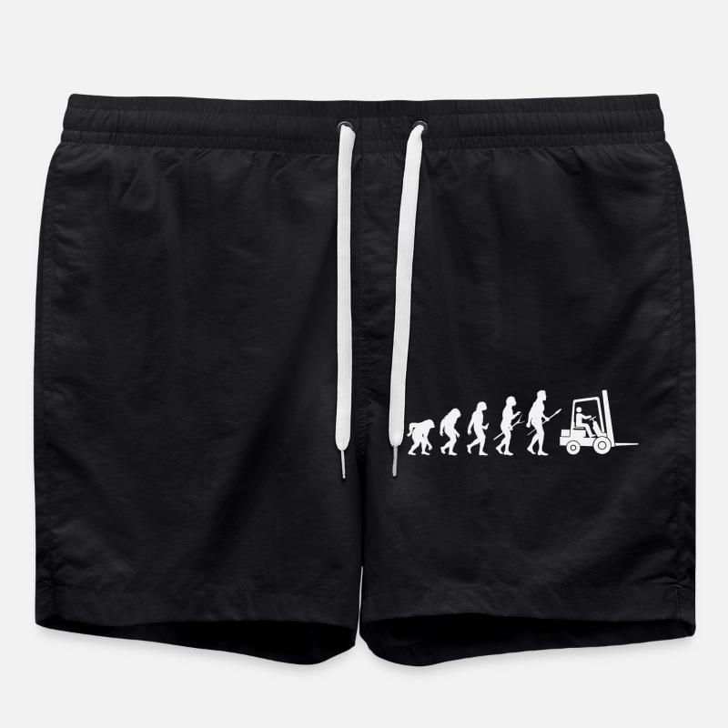 Gabelstapler-Evolution - Badeshorts - Schwarz