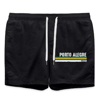 Porto Alegre Brésil Heritage - Embrassez votre - Short de bain - noir - Devant - AI Model Male 185 light (185cm)
