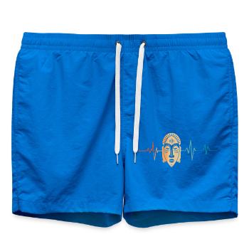 Heartbeat Retro Tribal Mask - Swim Trunks - cobalt blue - Front