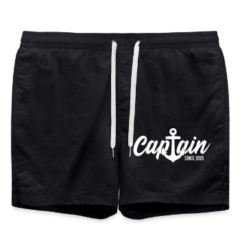 CAPTAIN 2025 CAPTAIN SINCE 2025 - Swim Trunks - black - Front - AI Model Male 185 light (185cm)