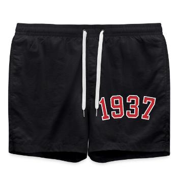 Année de naissance sport 1937 - Short de bain - noir - Devant - AI Model Male 185 light (185cm)