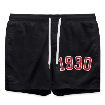 Geburtsjahr Sport 1930 - Badeshorts - Schwarz - Vorne - AI Model Male 185 light (185cm)