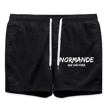 Normande humour - Short de bain - noir - Devant - AI Model Male 185 light (185cm)