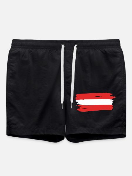 Austria Flag - Swim Trunks - black