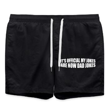 It's Official My Jokes Are Now Dad Jokes 4 - Badeshorts - Schwarz - Vorne - AI Model Male 185 light (185cm)