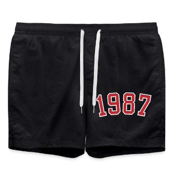 Année de naissance sport 1987 - Short de bain - noir - Devant - AI Model Male 185 light (185cm)