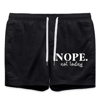 Nope, Not Today - Swim Trunks - black - Front - AI Model Male 185 light (185cm)