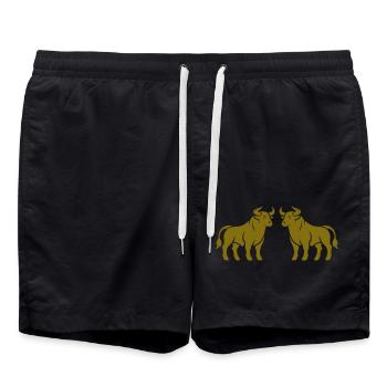 stier 2 - Badeshorts - Schwarz - Vorne - AI Model Male 185 light (185cm)