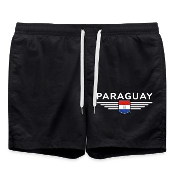 Paraguay Fan T-Shirt - Swim Trunks - black - Front - AI Model Male 185 light (185cm)