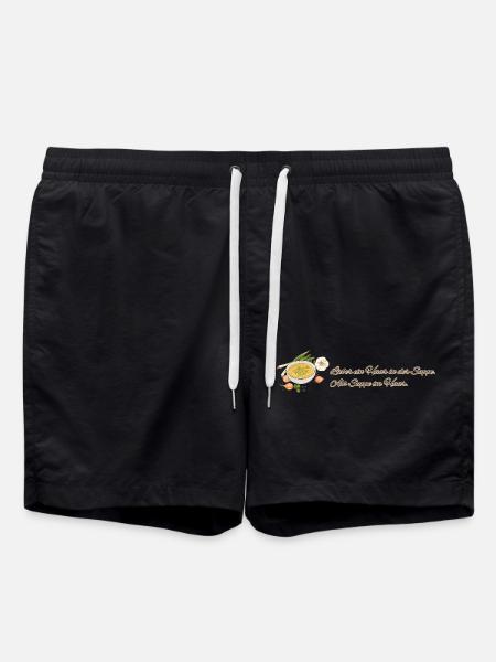 Soup Love // Illustration - Swim Trunks - black