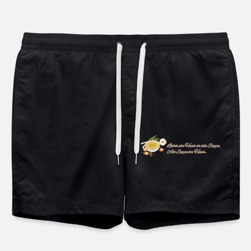 Soup Love // Illustration - Swim Trunks - black