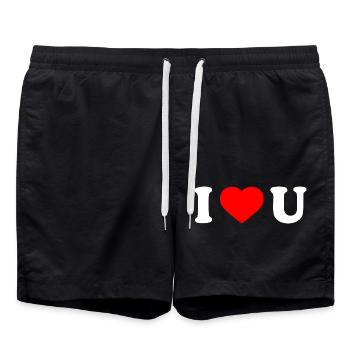I love u - Swim Trunks - black - Front - AI Model Male 185 light (185cm)
