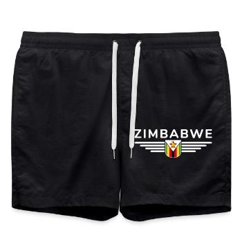 Simbabwe T-Shirt für Afrika-Fans - Badeshorts - Schwarz - Vorne - AI Model Male 185 light (185cm)