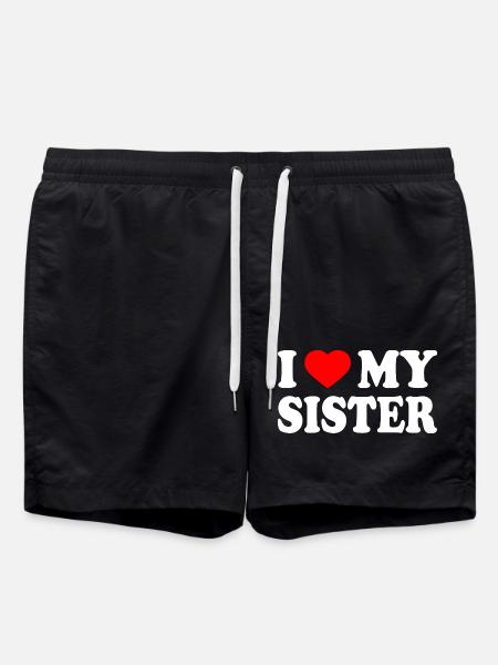 i love my sister - Short de bain - noir