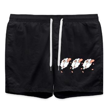 Three Sheep Walking Happy Pride 3 Friends Team - Swim Trunks - black - Front - AI Model Male 185 light (185cm)