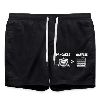 Pfannkuchen über Waffeln - Badeshorts - Schwarz - Vorne - AI Model Male 185 light (185cm)