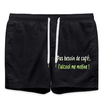 papa humour blague raisin fermenté drôle - Short de bain - noir - Devant - AI Model Male 185 light (185cm)