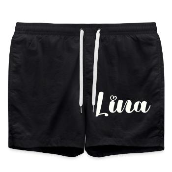 lina name - Badeshorts - Schwarz - Vorne - AI Model Male 185 light (185cm)