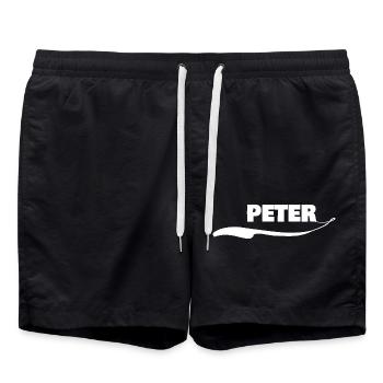 Geschenk für Peter - Badeshorts - Schwarz - Vorne - AI Model Male 185 light (185cm)