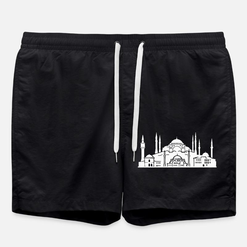 Istanbul Skyline - Badeshorts - Schwarz