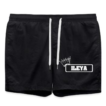 Ileya as a crown - Swim Trunks - black - Front - AI Model Male 185 light (185cm)