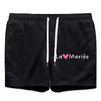 la mariée cœur rose - Short de bain - noir - Devant - AI Model Male 185 light (185cm)