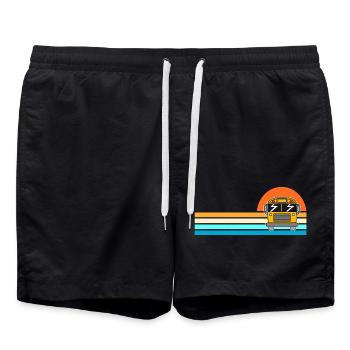 Chauffeur d’autobus scolaire Autobus scolaire - Short de bain - noir - Devant - AI Model Male 185 light (185cm)