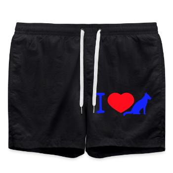 Dog I Love Dogs Heart Symbol I Love Dogs Logo - Swim Trunks - black - Front - AI Model Male 185 light (185cm)