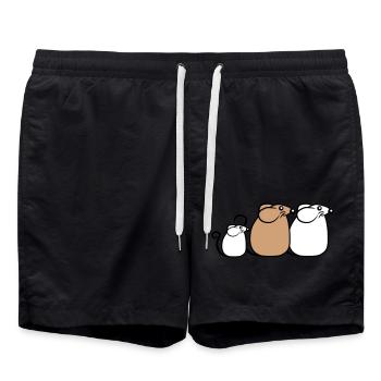 3 Mäuse Familie Kind Mama Papa Eltern Reihe Süß - Badeshorts - Schwarz - Vorne - AI Model Male 185 light (185cm)