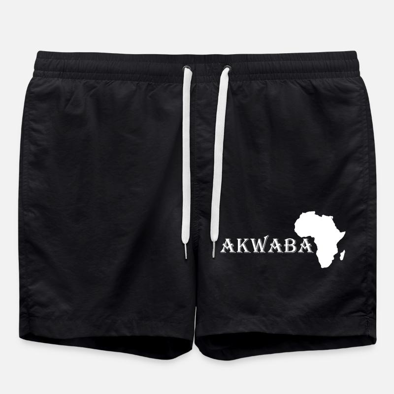 Akwaba, willkommen in unserem Zuhause - Badeshorts - Schwarz