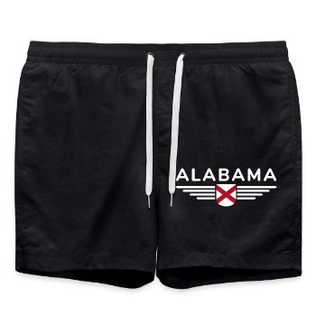 Alabama Fan T-Shirt – USA Style - Swim Trunks - black - Front - AI Model Male 185 light (185cm)