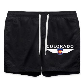 Colorado Fan T-Shirt – Berge & Abenteuer - Badeshorts - Schwarz - Vorne - AI Model Male 185 light (185cm)