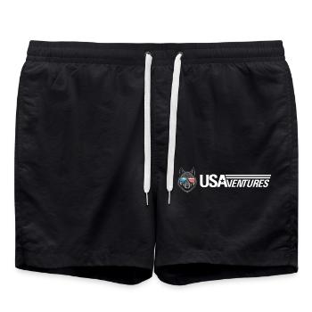 Logo loup usaventures - Short de bain - noir - Devant - AI Model Male 185 light (185cm)