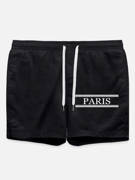 Paris , weiß - Badeshorts - Schwarz